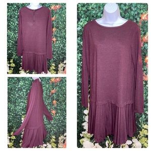 Ann Taylor Loft Long Sleeve Drop Waist Dress